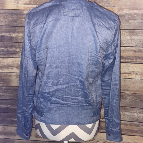 7 For All Mankind Chambray Zip Jacket - Picture 4 of 8
